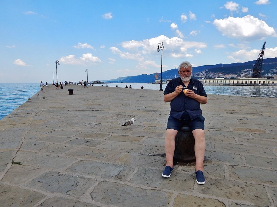 Dad in his element and an optimistic seagull. Now read the poem below.
