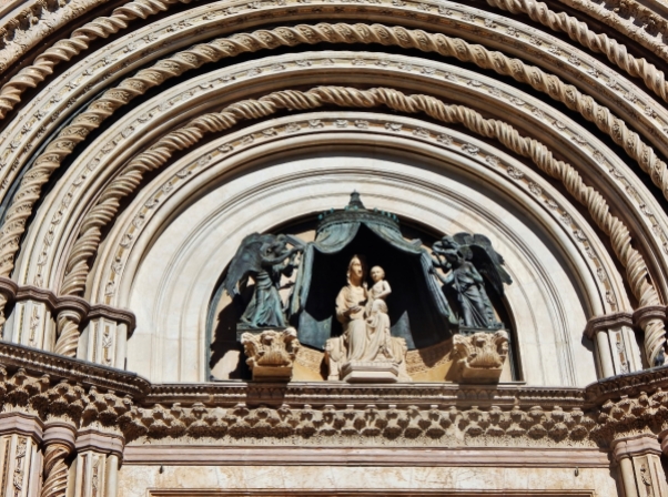Above the cathedral door.