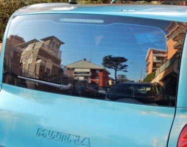 Maybe this is what they mean by Multipla: not the most aerodynamic car but it has multiple uses. Rome's Monteverde.